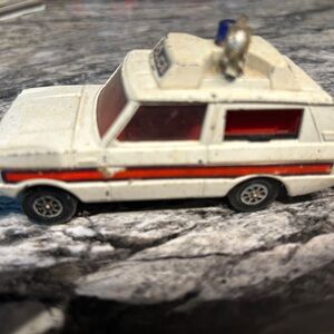 Vintage White and Red Die-Cast Emergency Vehicle Toy